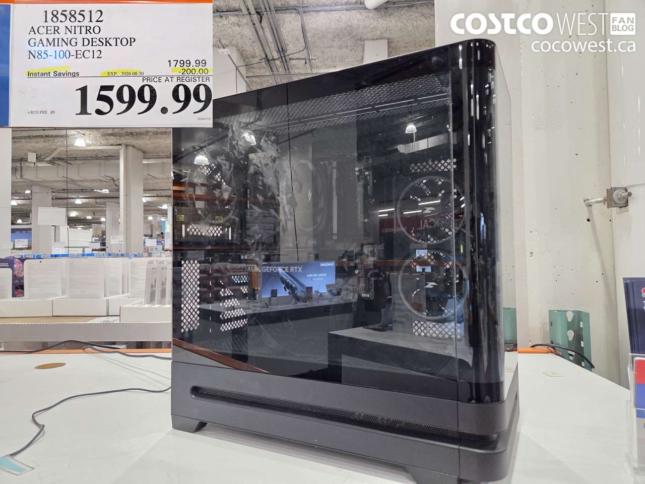 1858512 ACER NITRO GAMING DESKTOP N85-100-EC12 ($200.00 INSTANT SAVINGS EXPIRES ON 2026-08-30) $1599.99
