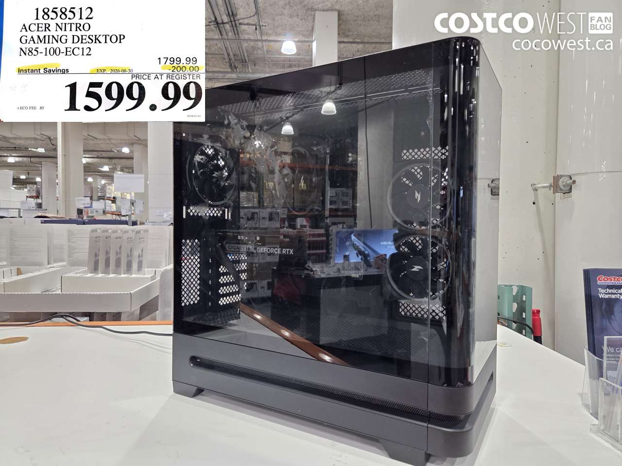 1858512 ACER NITRO GAMING DESKTOP N85-100-EC12 ($200.00 INSTANT SAVINGS EXPIRES ON 2026-08-30) $1599.99