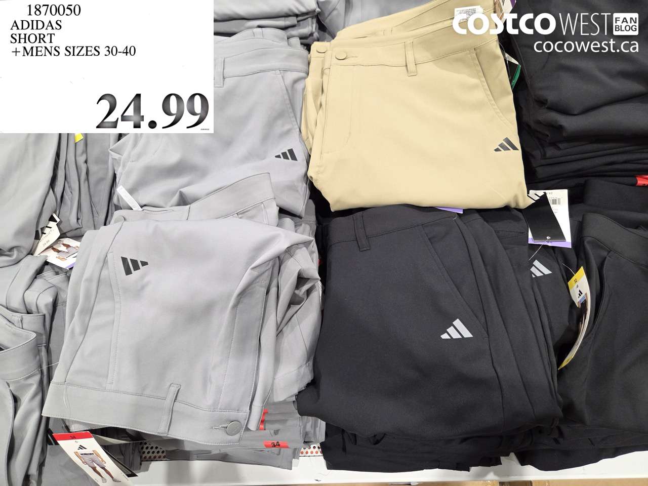 1870050 ADIDAS SHORT MENS SIZES 30-40 $24.99