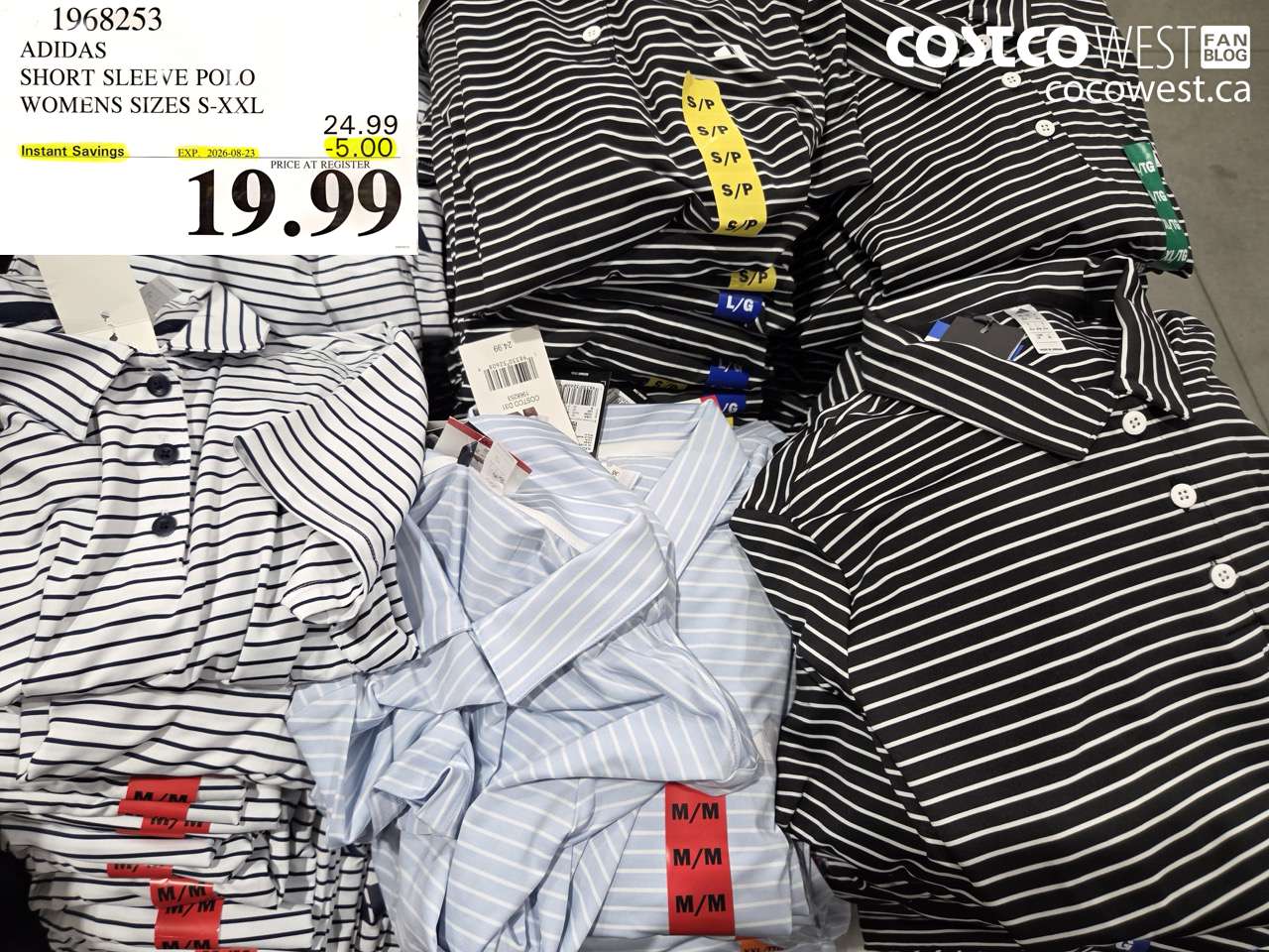 1968253 ADIDAS SHORT SLEEVE POLO WOMENS SIZES S-XXL ($5.00 INSTANT SAVINGS EXPIRES ON 2026-08-23) $19.99