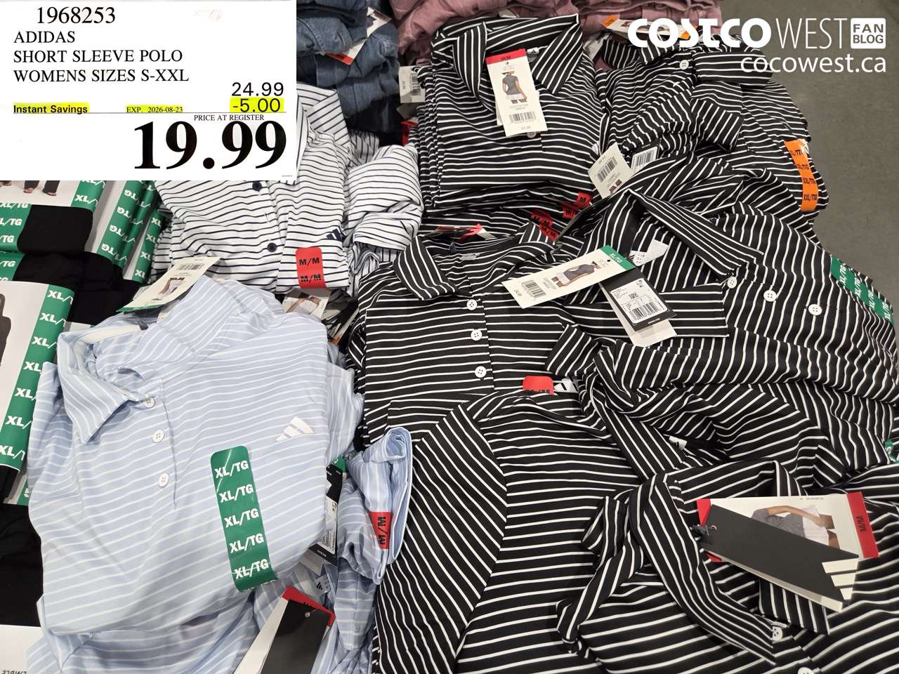 1968253 ADIDAS SHORT SLEEVE POLO WOMENS SIZES S-XXL ($5.00 INSTANT SAVINGS EXPIRES ON 2026-08-23) $19.99