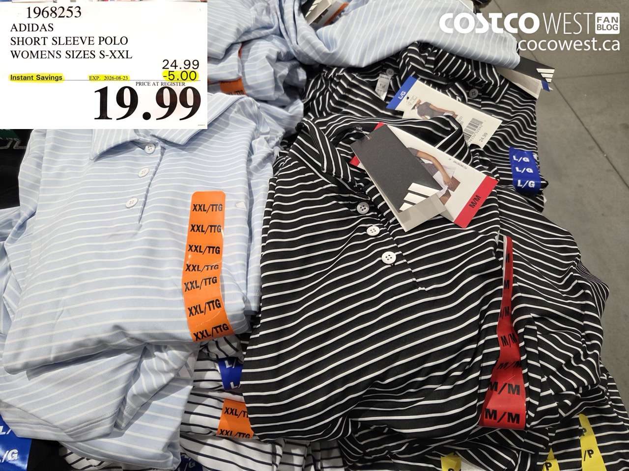 1968253 ADIDAS SHORT SLEEVE POLO WOMENS SIZES S-XXL ($5.00 INSTANT SAVINGS EXPIRES ON 2026-08-23) $19.99