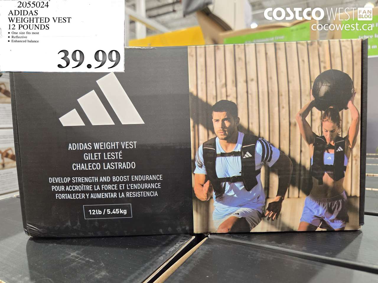 2055024 ADIDAS WEIGHTED VEST 12 POUNDS $39.99