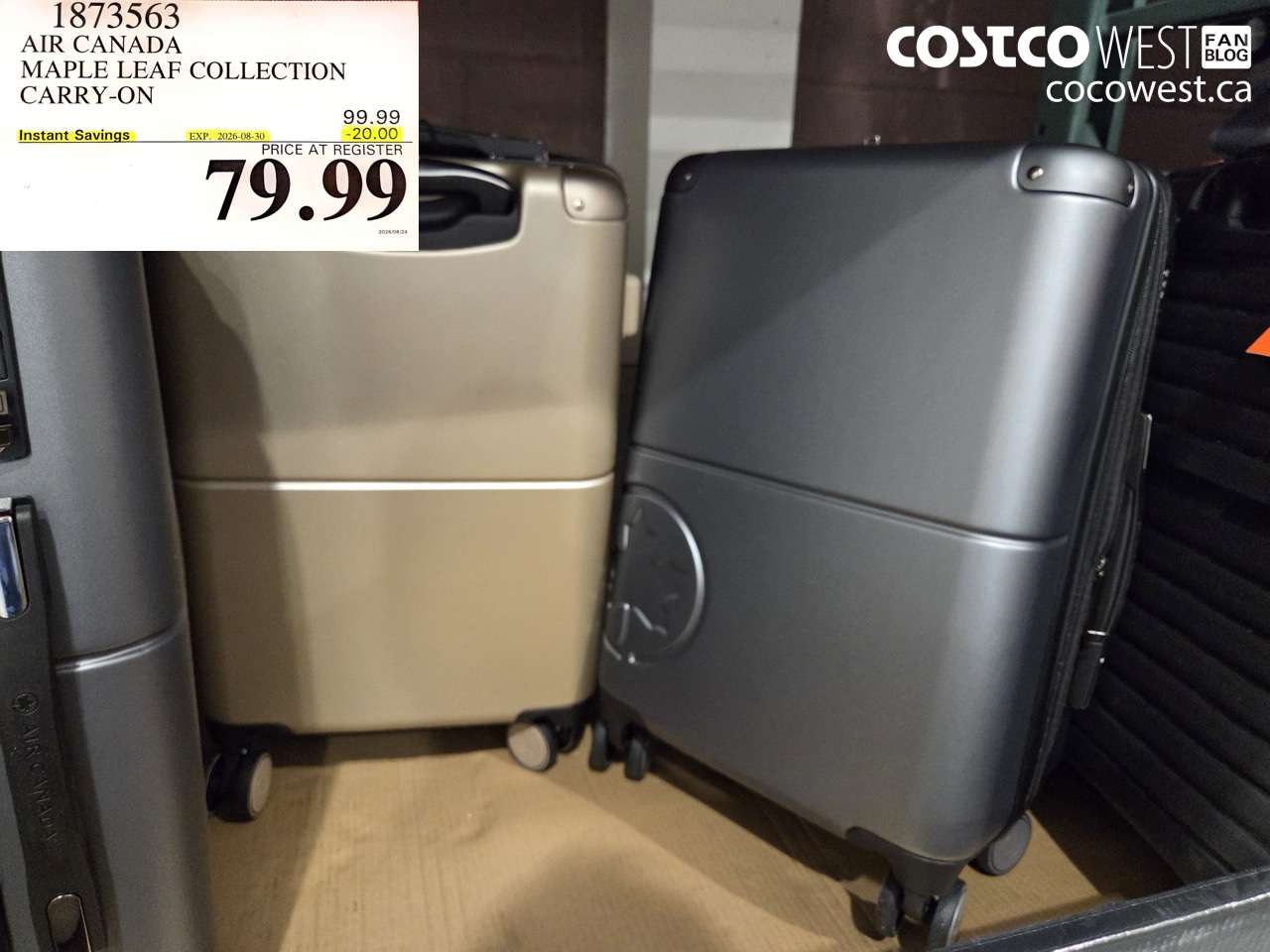 1873563 AIR CANADA MAPLE LEAF COLLECTION CARRY-ON ($20.00 INSTANT SAVINGS EXPIRES ON 2026-08-30) $79.99