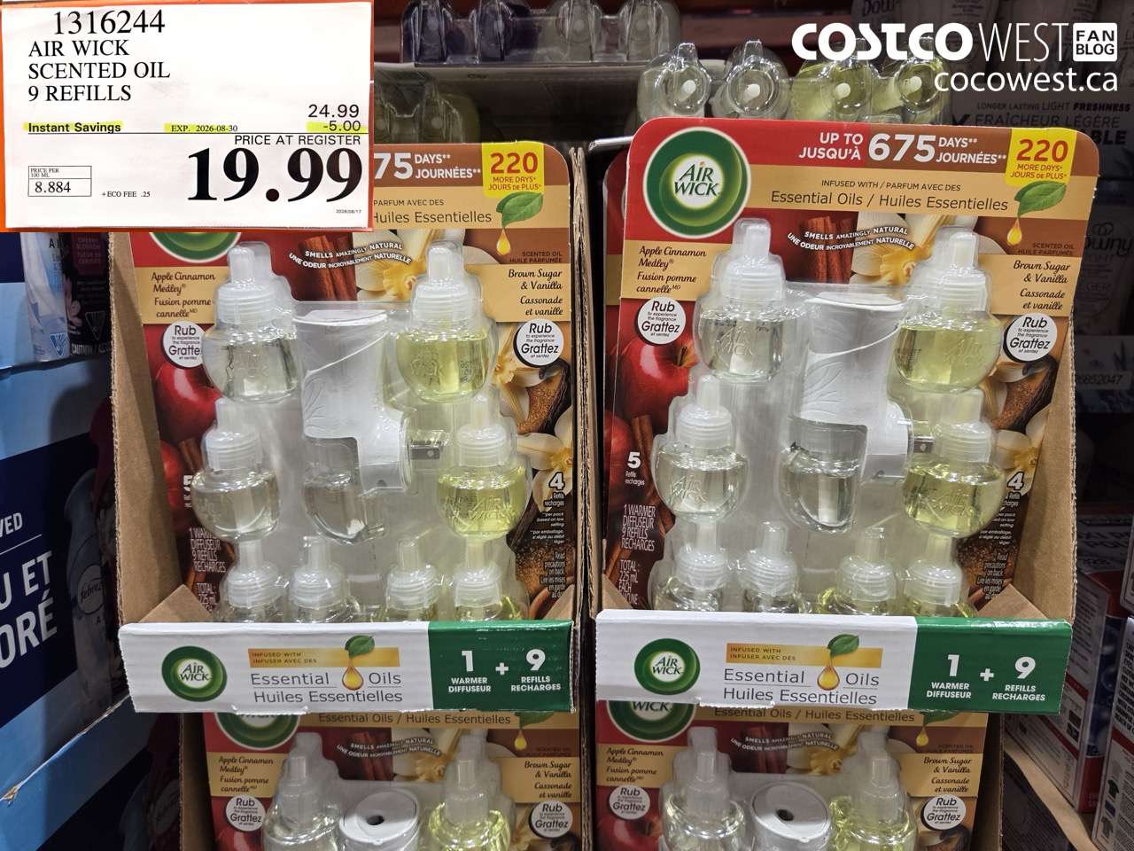 1316244 AIR WICK SCENTED OIL 9 REFILLS ($5.00 INSTANT SAVINGS EXPIRES ON 2026-08-30) $19.99
