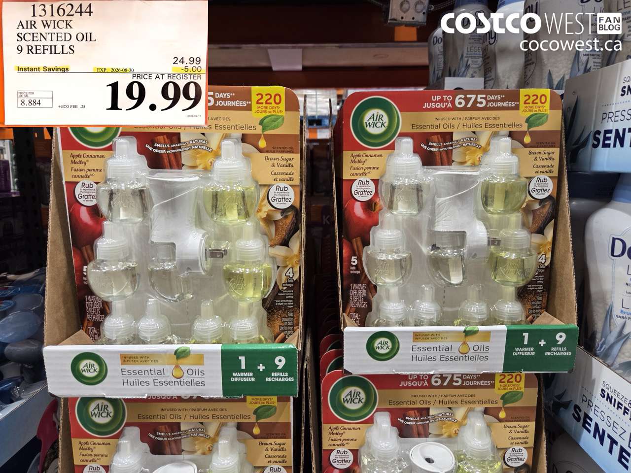 1316244 AIR WICK SCENTED OIL 9 REFILLS ($5.00 INSTANT SAVINGS EXPIRES ON 2026-08-30) $19.99