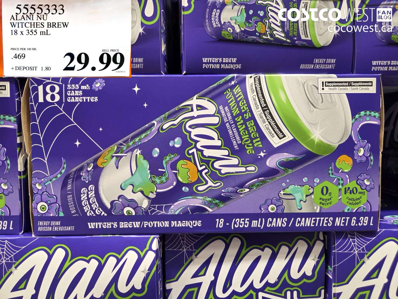 5555333 ALANI NU WITCHES BREW 18 X 355 ML $29.99