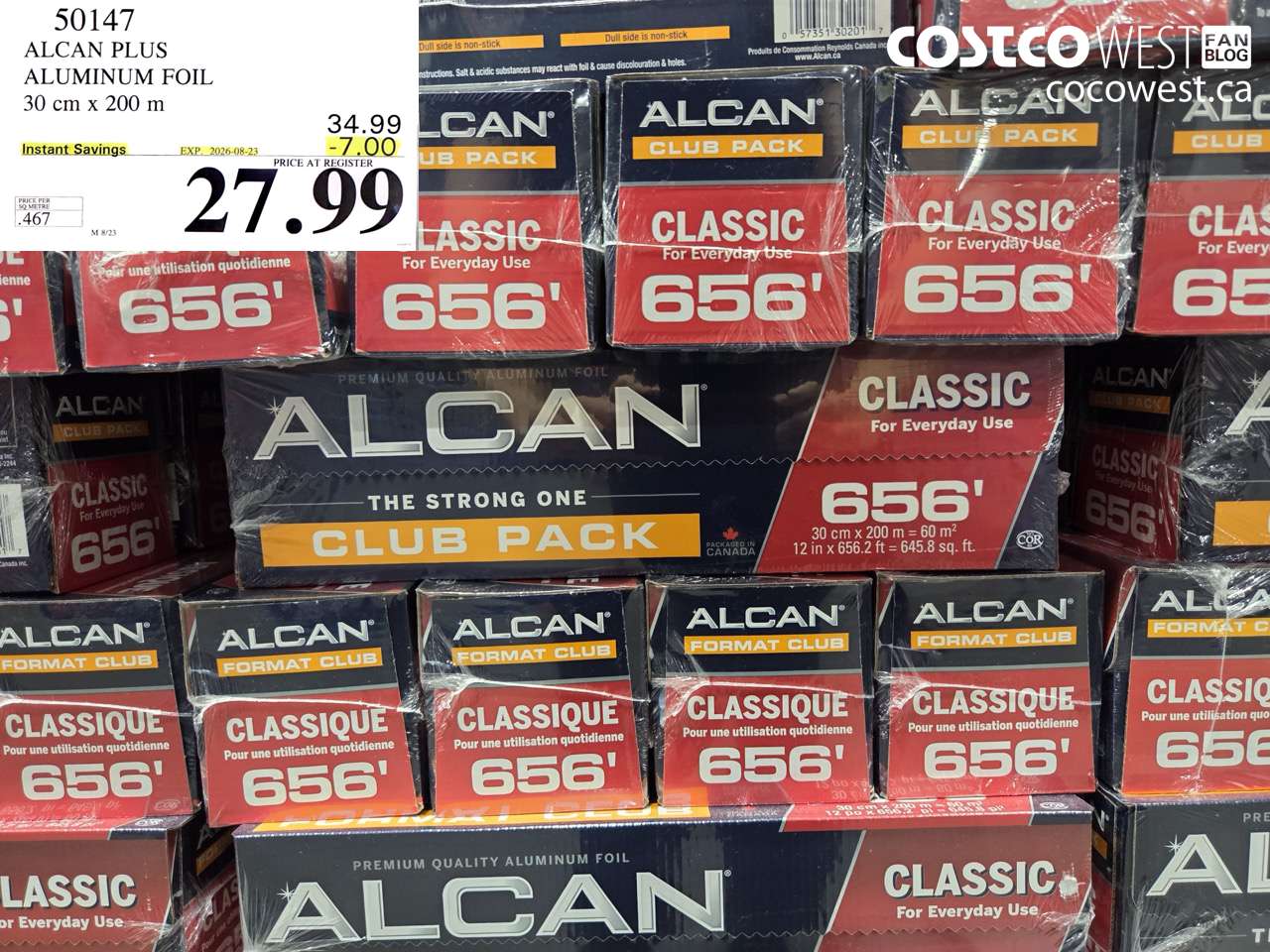 50147 ALCAN PLUS ALUMINUM FOIL 30 CM X 200 M ($7.00 INSTANT SAVINGS EXPIRES ON 2026-08-23) $27.99