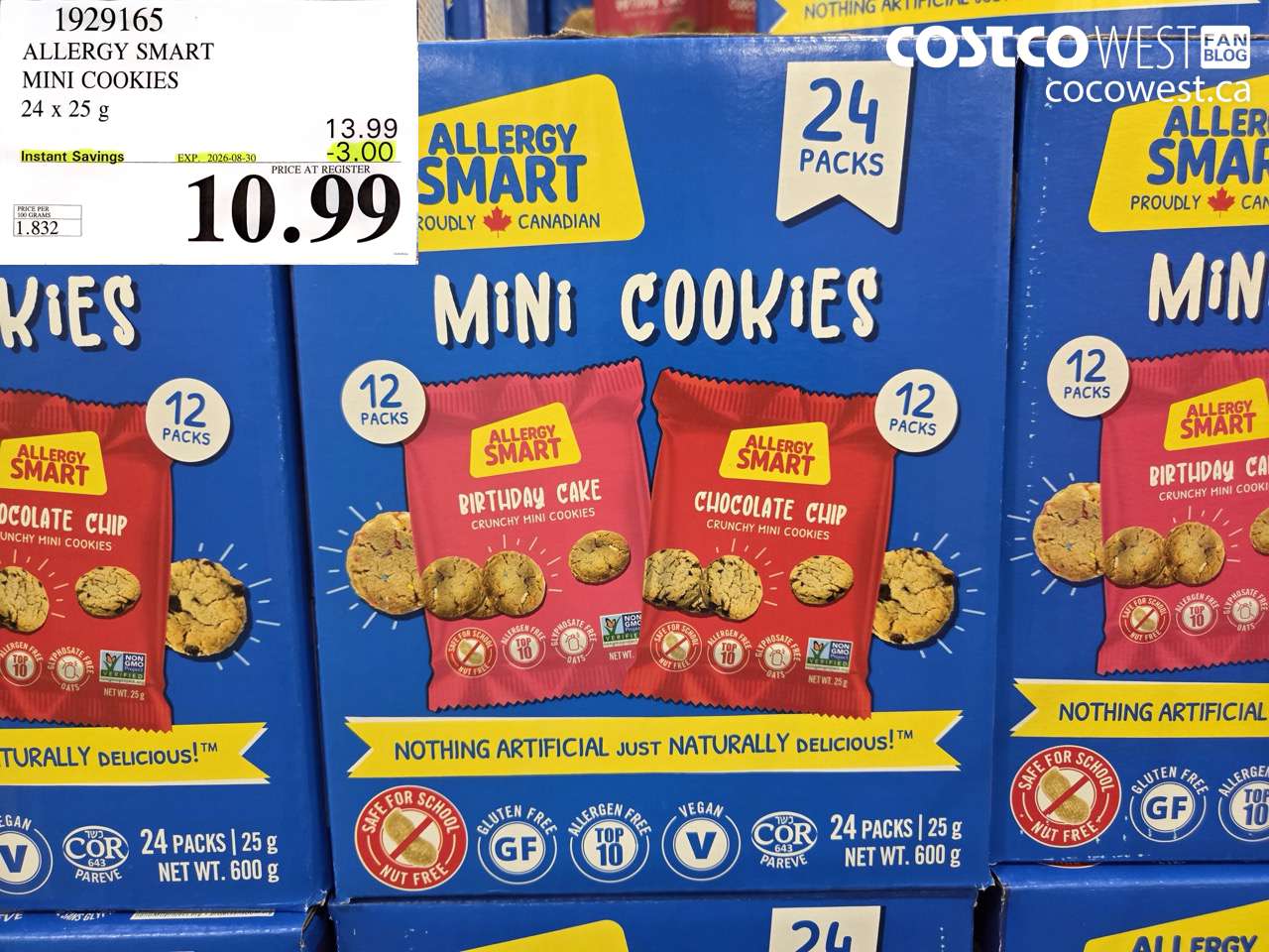 1929165 ALLERGY SMART MINI COOKIES 24 X 25 G ($3.00 INSTANT SAVINGS EXPIRES ON 2026-08-30) $10.99