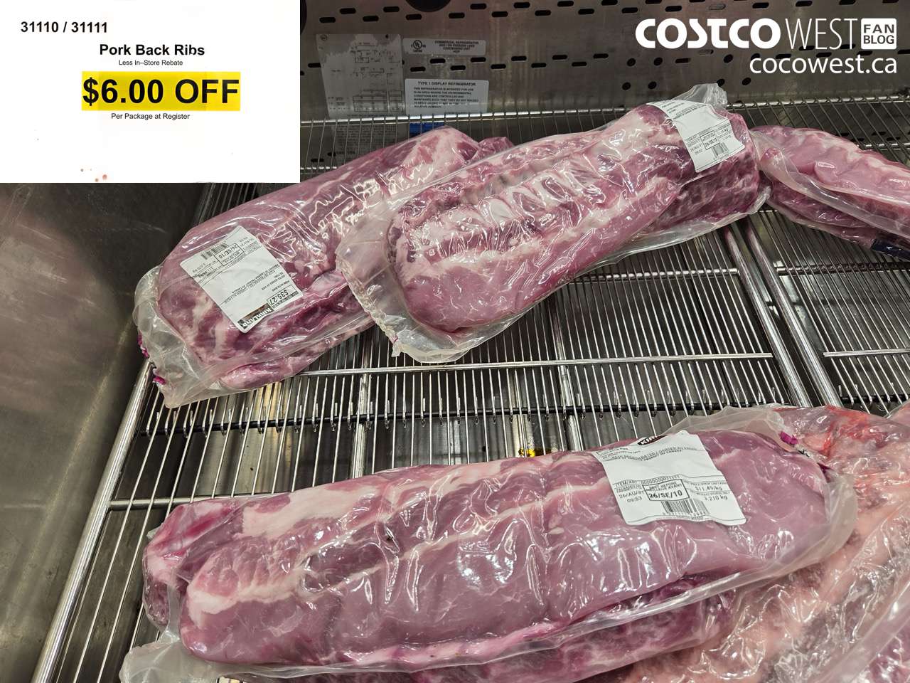 31110 (ALSO 3111) PORK BACK RIBS ($6.00 INSTANT SAVINGS)