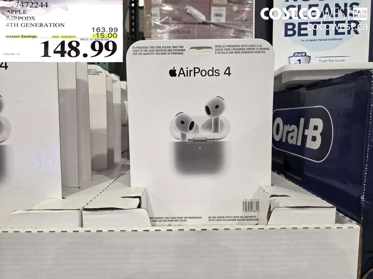 7472244 APPLE AIRPODS 4TH GENERATION ($15.00 INSTANT SAVINGS EXPIRES ON 2026-09-07) $148.99