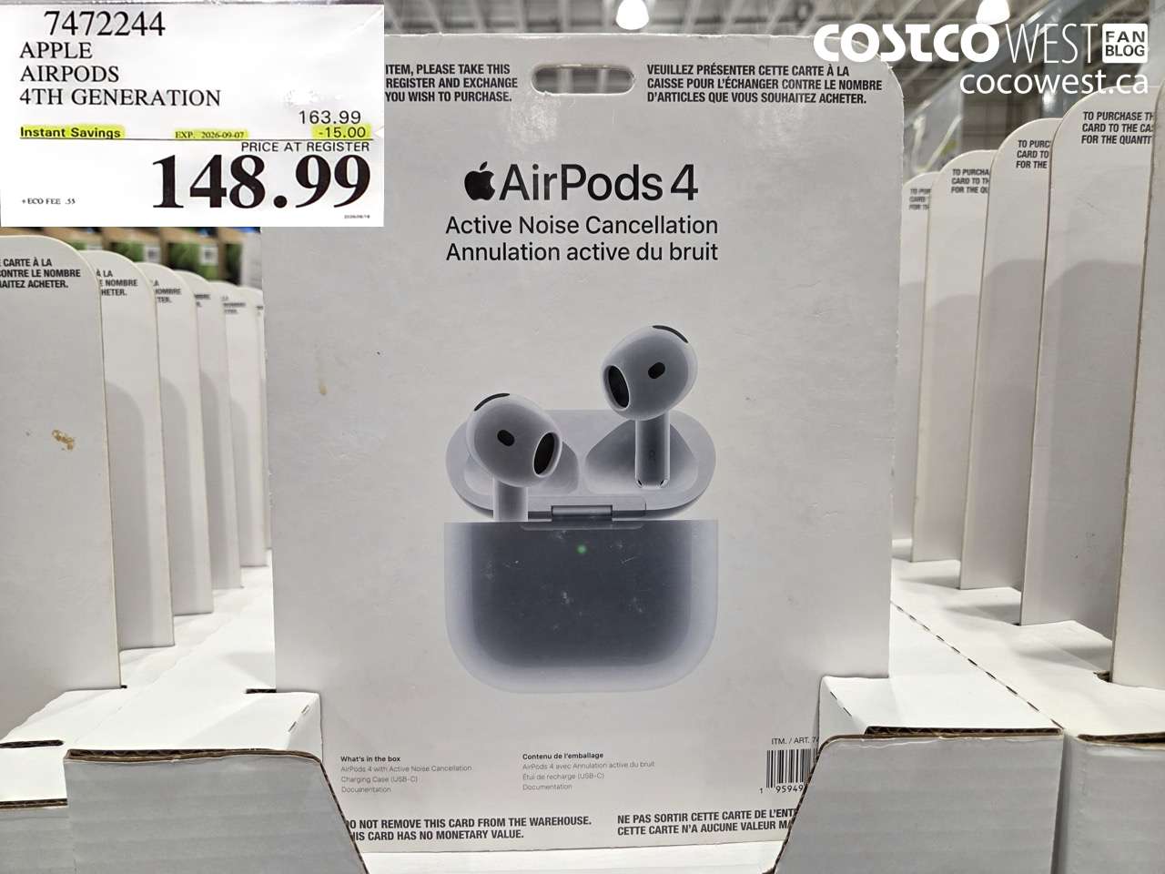 7472244 APPLE AIRPODS 4TH GENERATION ($15.00 INSTANT SAVINGS EXPIRES ON 2026-09-07) $148.99