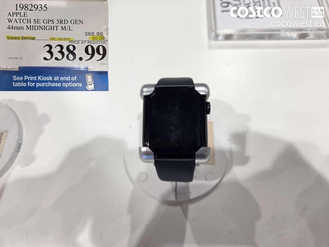 1982935 APPLE WATCH SE GPS 3RD GEN 44MM MIDNIGHT M/L ($30.00 INSTANT SAVINGS EXPIRES ON 2026-08-06) $338.99