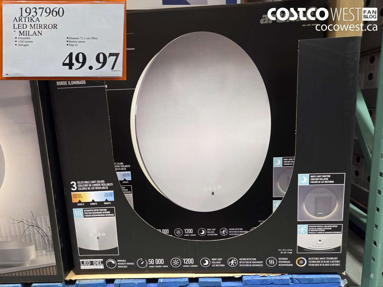 1937960 ARTIKA LED MIRROR MILAN $49.97