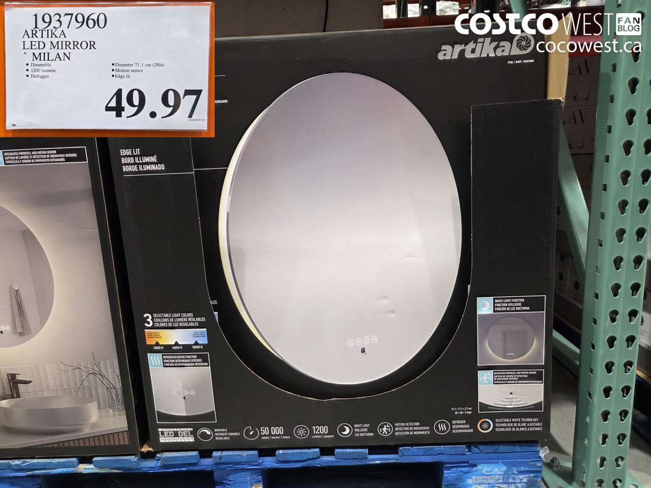 1937960 ARTIKA LED MIRROR MILAN $49.97