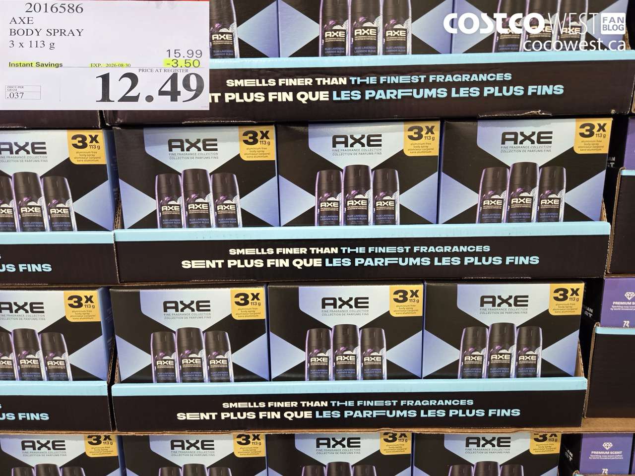 2016586 AXE BODY SPRAY 3 X 113 G ($3.50 INSTANT SAVINGS EXPIRES ON 2026-08-30) $12.49