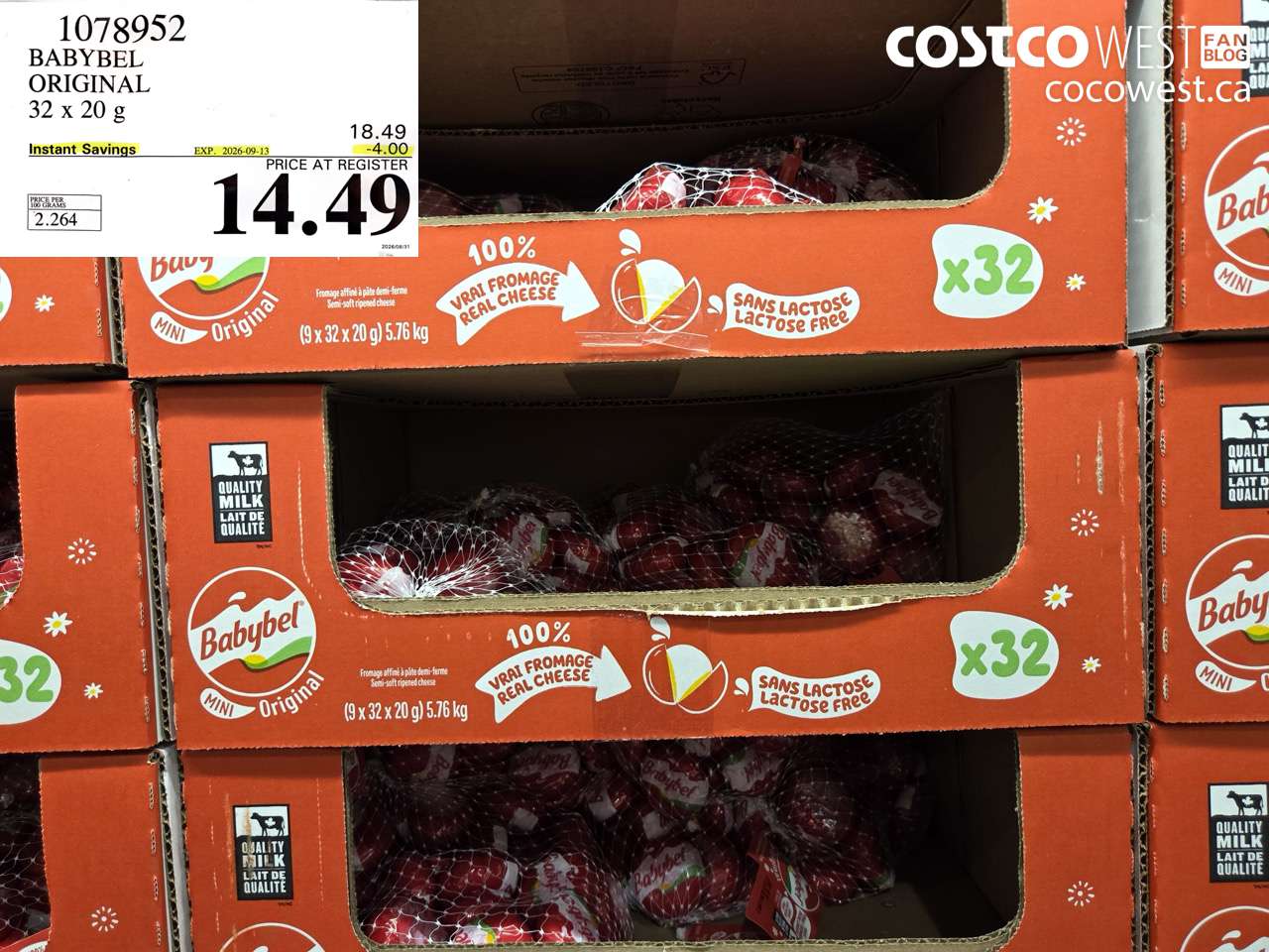 1078952 BABYBEL ORIGINAL 32 X 20 G ($4.00 INSTANT SAVINGS EXPIRES ON 2026-09-13) $14.49