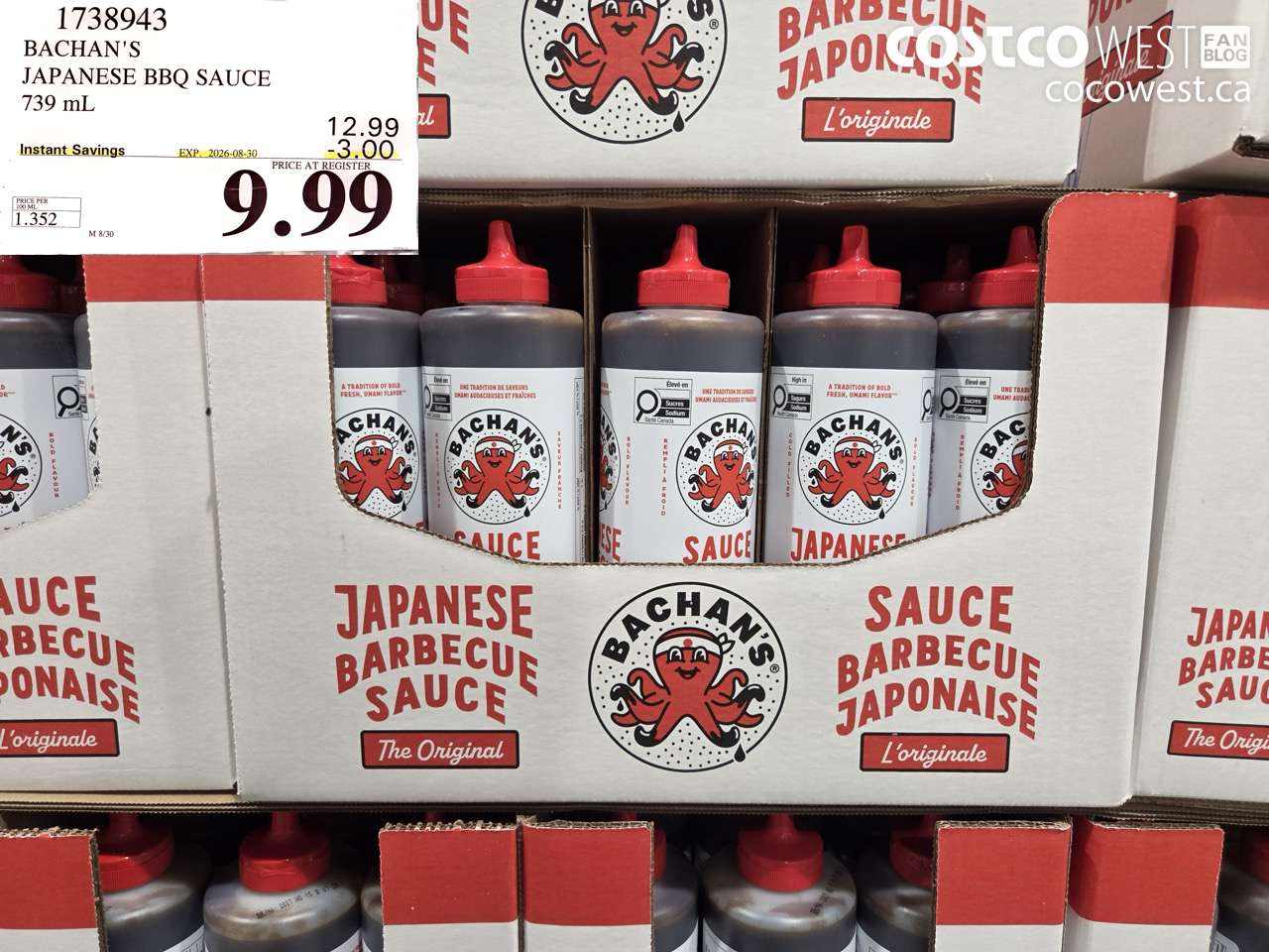 1738943 BACHAN'S JAPANESE BBQ SAUCE 739 ML ($3.00 INSTANT SAVINGS EXPIRES ON 2026-08-30) $9.99