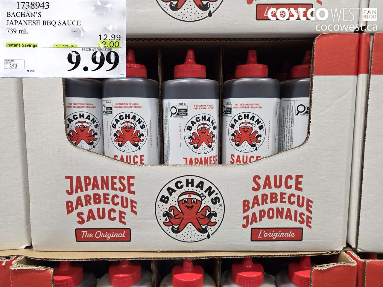 1738943 BACHAN'S JAPANESE BBQ SAUCE 739 ML ($3.00 INSTANT SAVINGS EXPIRES ON 2026-08-30) $9.99