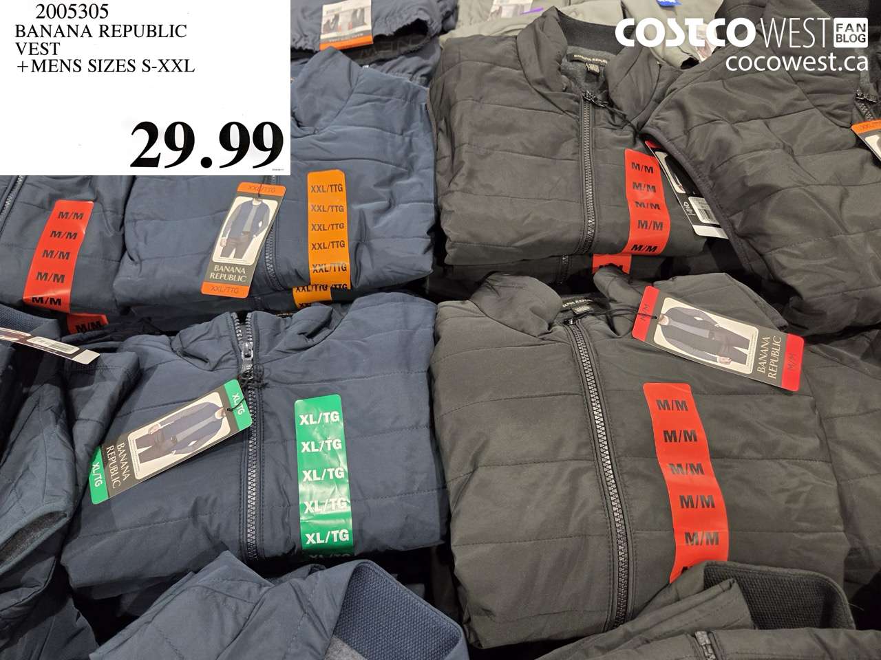 2005305 BANANA REPUBLIC VEST MENS SIZES S-XXL $29.99