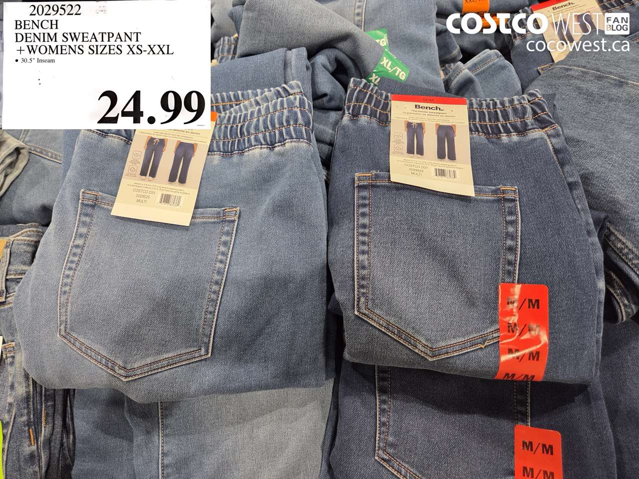 2029522 BENCH DENIM SWEATPANT WOMENS SIZES XS-XXL $24.99