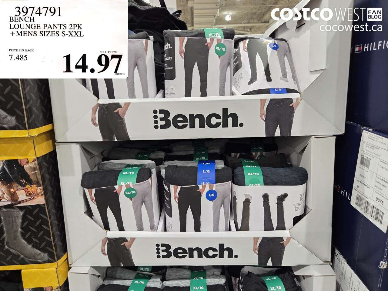 3974791 BENCH LOUNGE PANTS 2PK + MENS SIZES S-XXL $14.97
