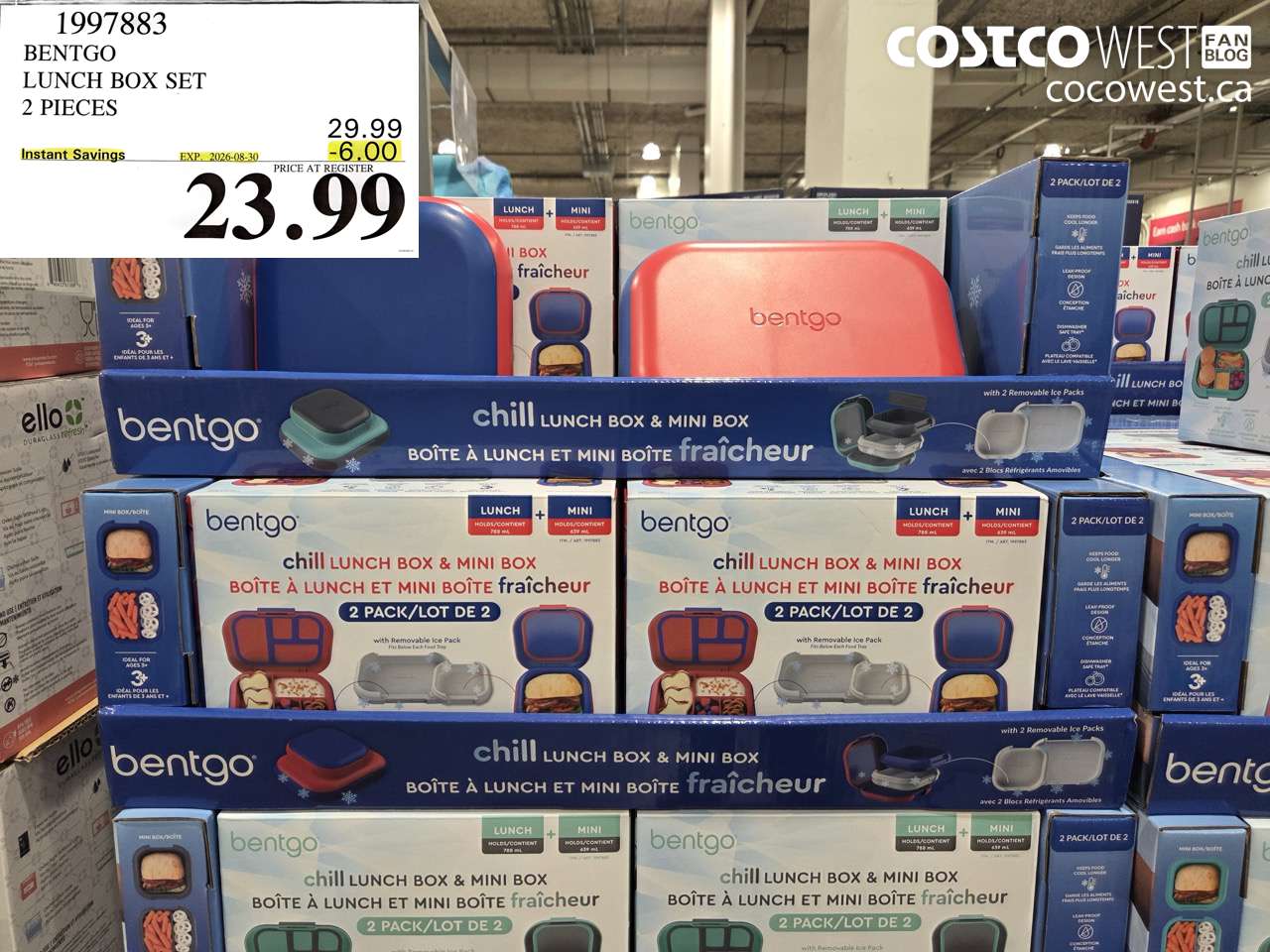 1997883 BENTGO LUNCH BOX SET 2 PIECES ($6.00 INSTANT SAVINGS EXPIRES ON 2026-08-30) $23.99