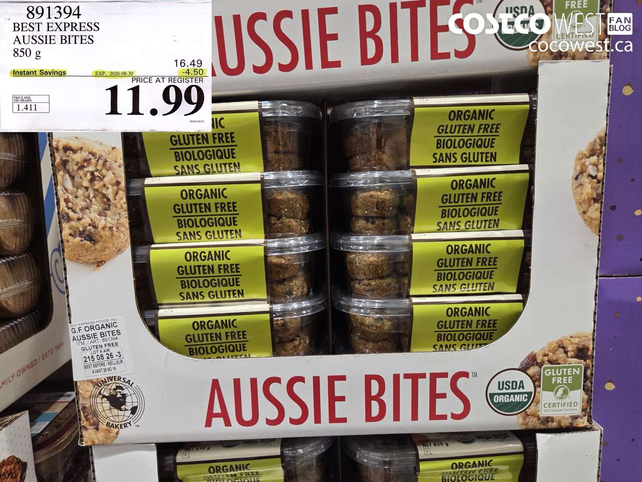 891394 BEST EXPRESS AUSSIE BITES 850 G ($4.50 INSTANT SAVINGS EXPIRES ON 2026-08-30) $11.99