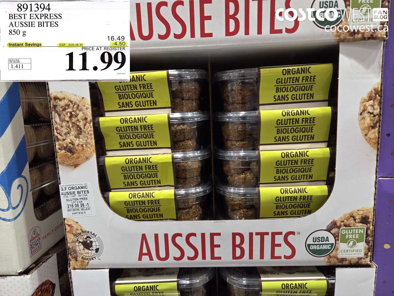 891394 BEST EXPRESS AUSSIE BITES 850 G ($4.50 INSTANT SAVINGS EXPIRES ON 2026-08-30) $11.99