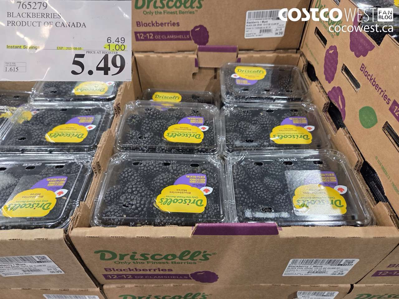 765279 BLACKBERRIES PRODUCT OF CANADA ($1.00 INSTANT SAVINGS EXPIRES ON 2026-08-05) $5.49