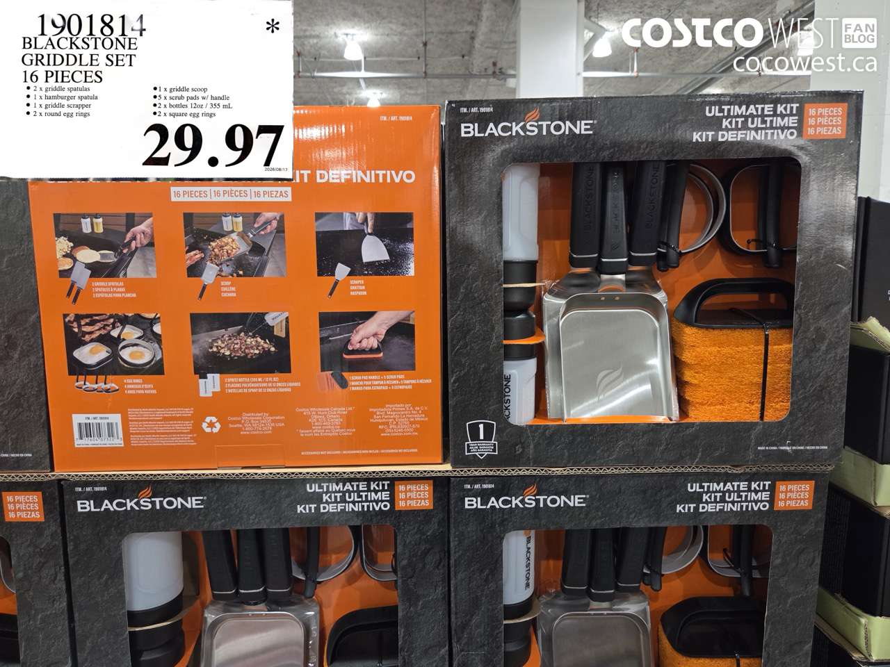 1901814 BLACKSTONE GRIDDLE SET 16 PIECES $29.97