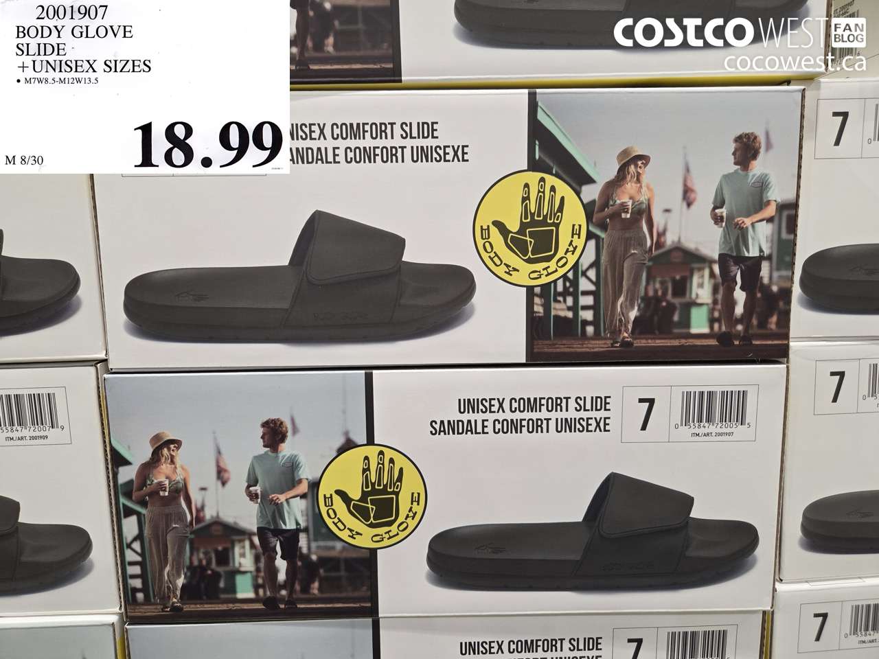 2001907 BODY GLOVE SLIDE UNISEX SIZES $18.99