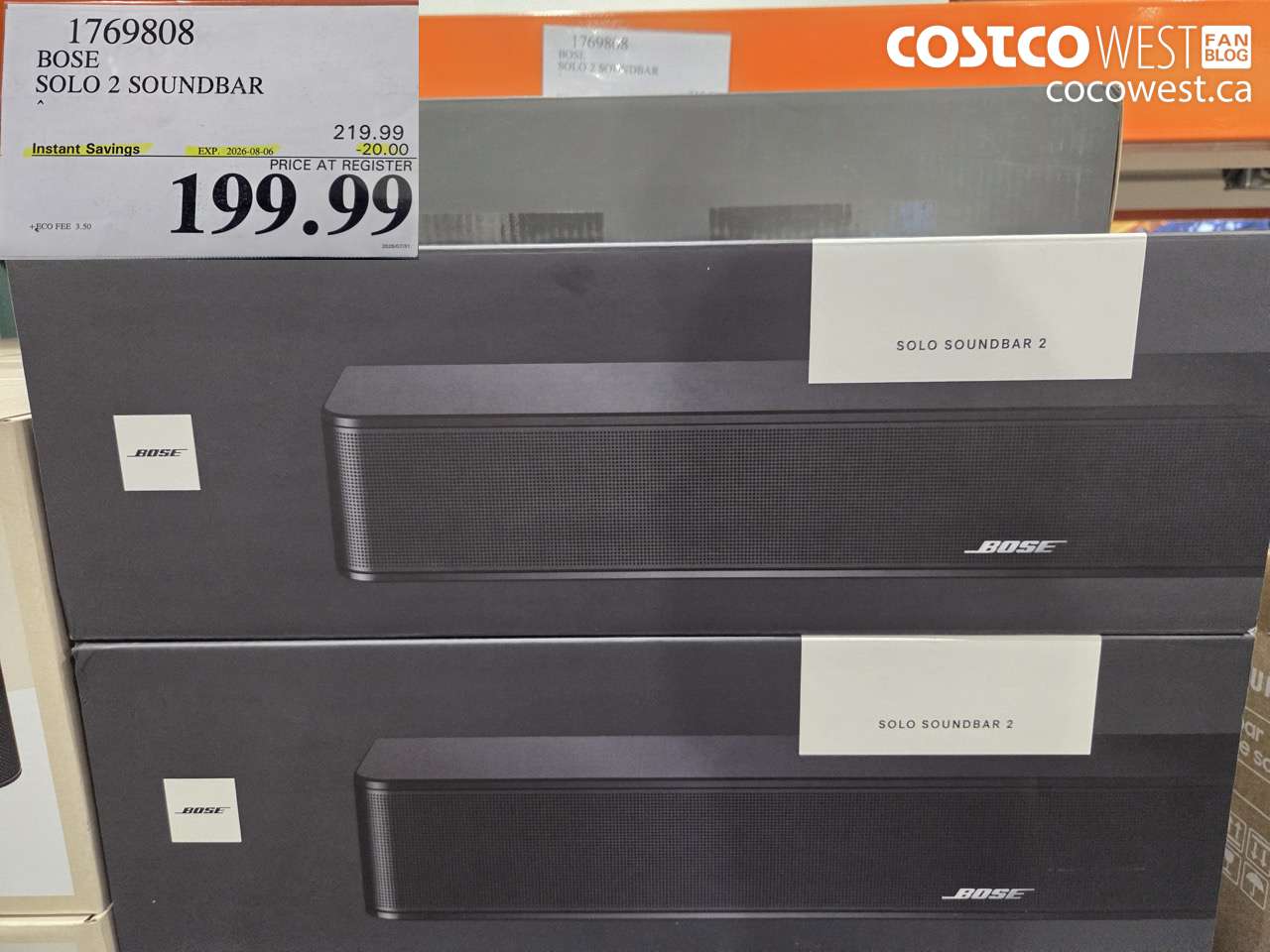 1769808 BOSE SOLO 2 SOUNDBAR ($20.00 INSTANT SAVINGS EXPIRES ON 2026-08-06) $199.99