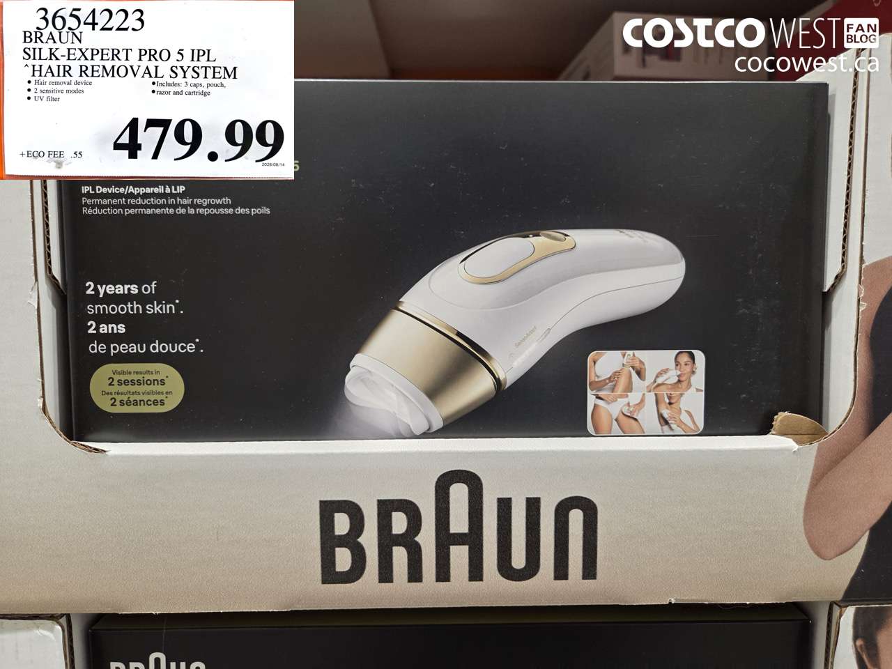 3654223 BRAUN SILK-EXPERT PRO 5 IPL HAIR REMOVAL SYSTEM $479.99