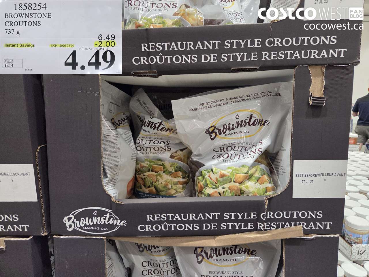1858254 BROWNSTONE CROUTONS 737 G ($2.00 INSTANT SAVINGS EXPIRES ON 2026-08-09) $4.49