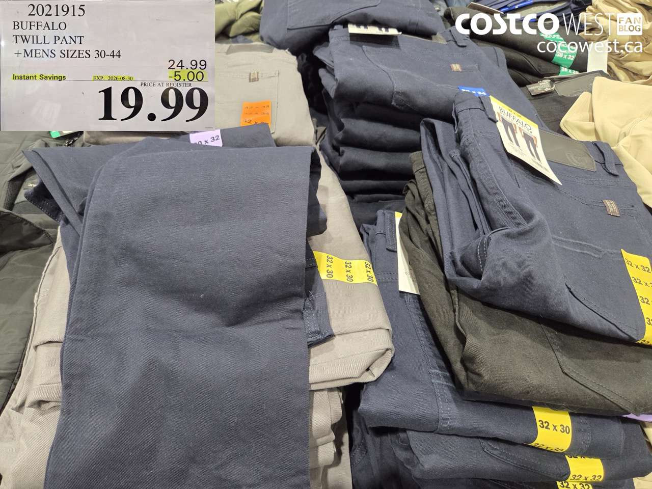 2021915 BUFFALO TWILL PANT MENS SIZES 30-44 ($5.00 INSTANT SAVINGS EXPIRES ON 2026-08-30) $19.99