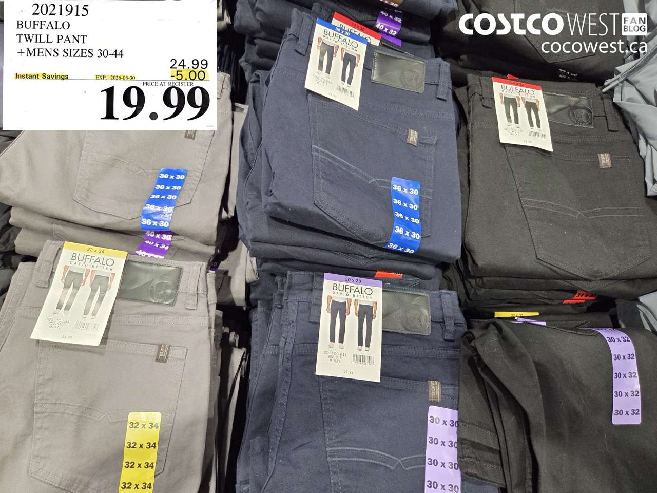 2021915 BUFFALO TWILL PANT MENS SIZES 30-44 ($5.00 INSTANT SAVINGS EXPIRES ON 2026-08-30) $19.99