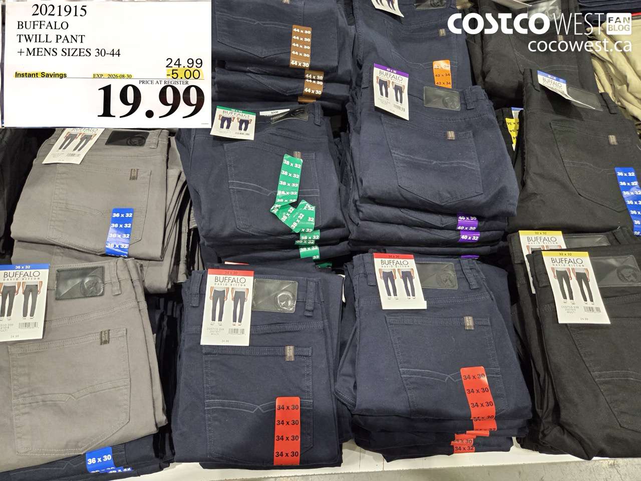 2021915 BUFFALO TWILL PANT +MENS SIZES 30-44 ($5.00 INSTANT SAVINGS EXPIRES ON 2026-08-30) $19.99