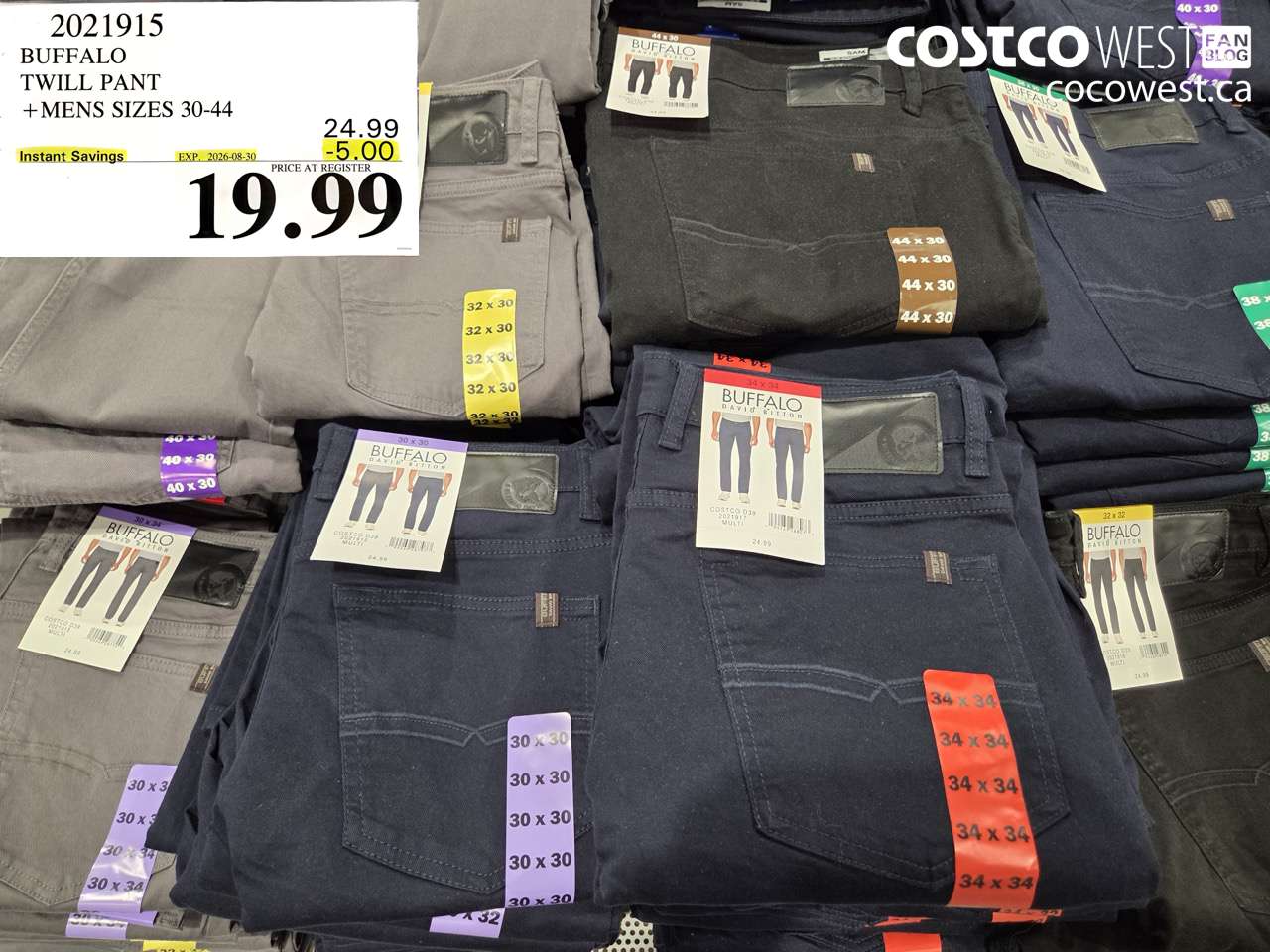 2021915 BUFFALO TWILL PANT MENS SIZES 30-44 ($5.00 INSTANT SAVINGS EXPIRES ON 2026-08-30) $19.99