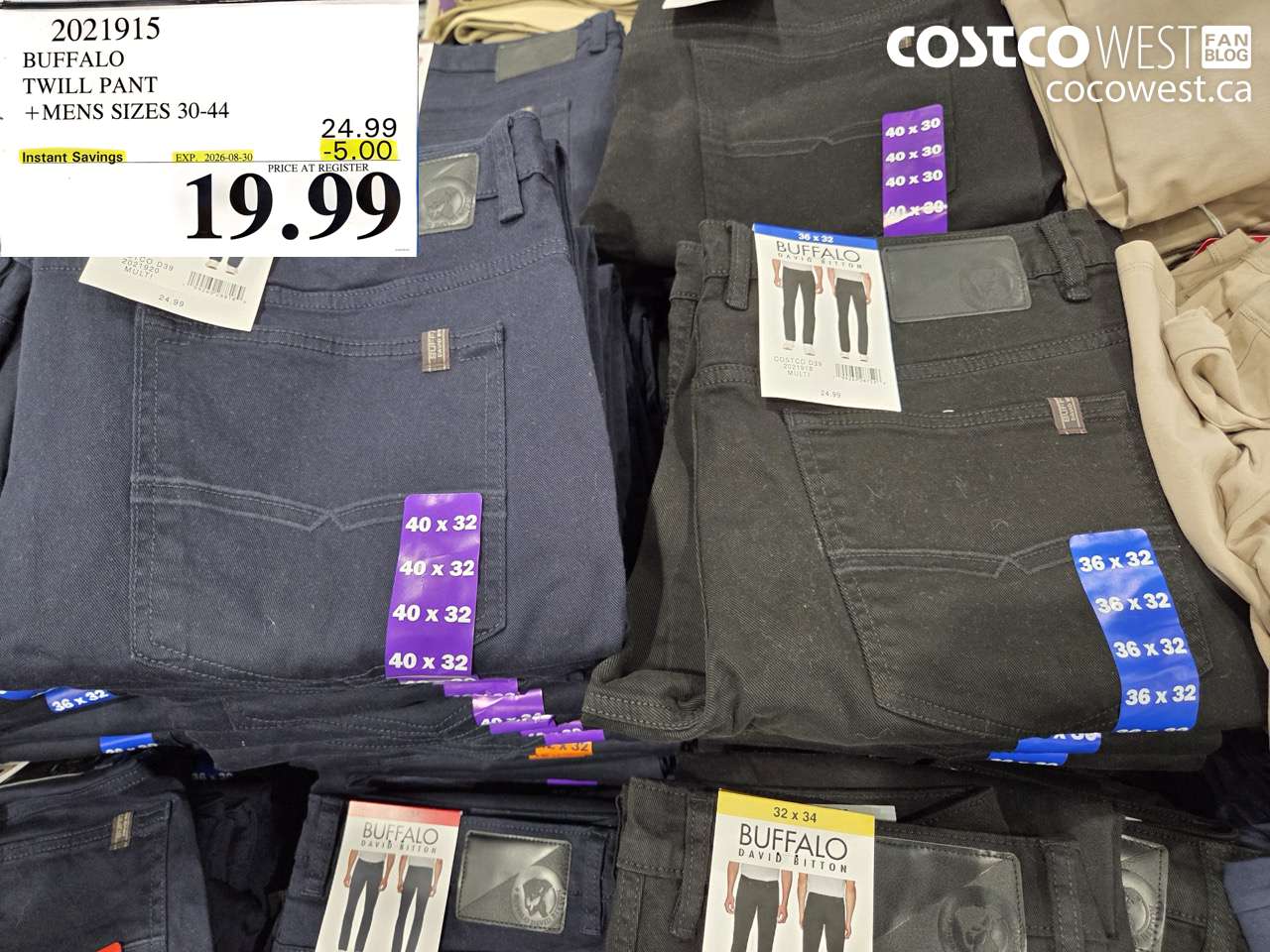 2021915 BUFFALO TWILL PANT MENS SIZES 30-44 ($5.00 INSTANT SAVINGS EXPIRES ON 2026-08-30) $19.99