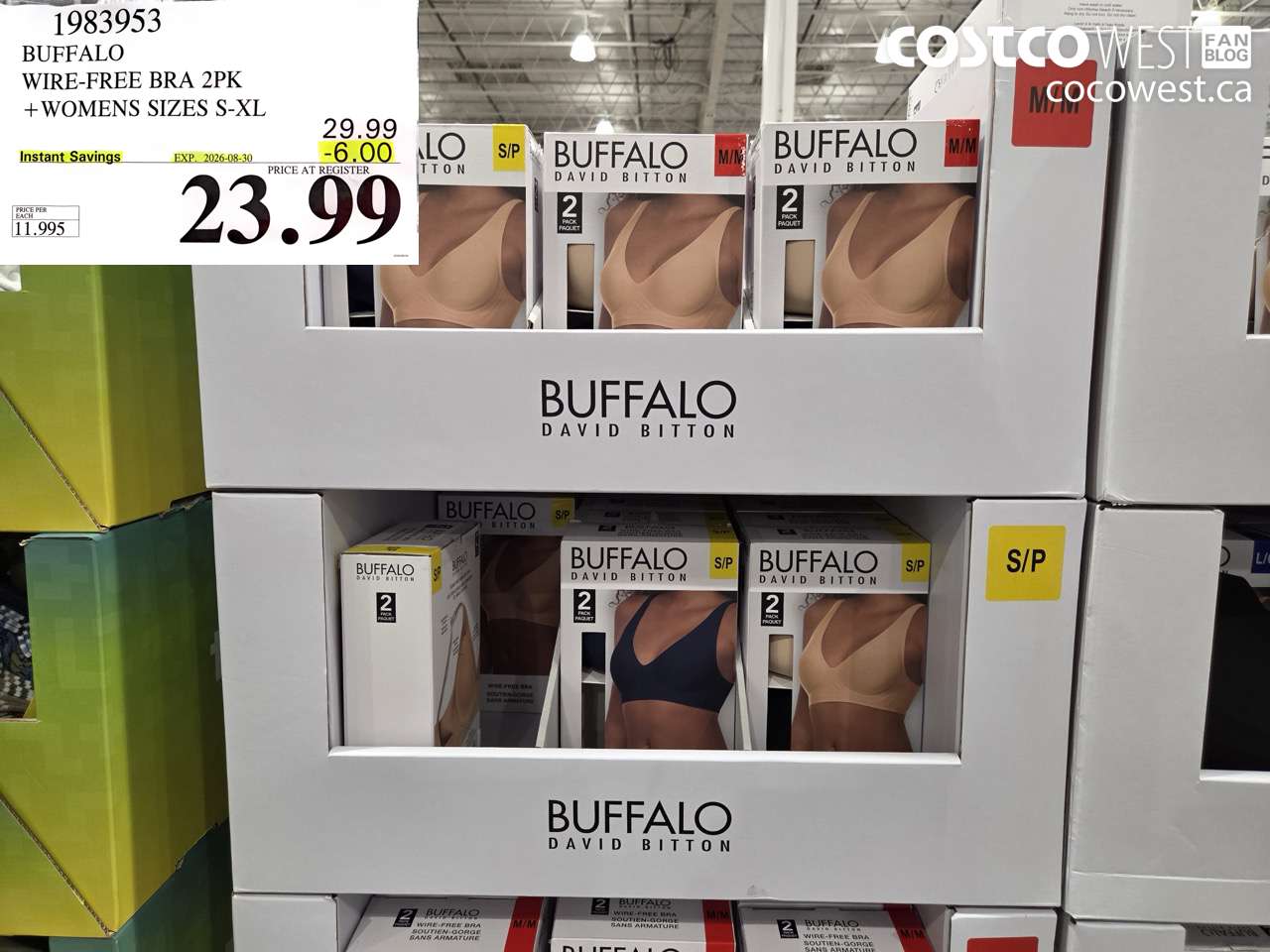 1983953 BUFFALO WIRE-FREE BRA 2PK + WOMENS SIZES S-XL ($6.00 INSTANT SAVINGS EXPIRES ON 2026-08-30) $23.99