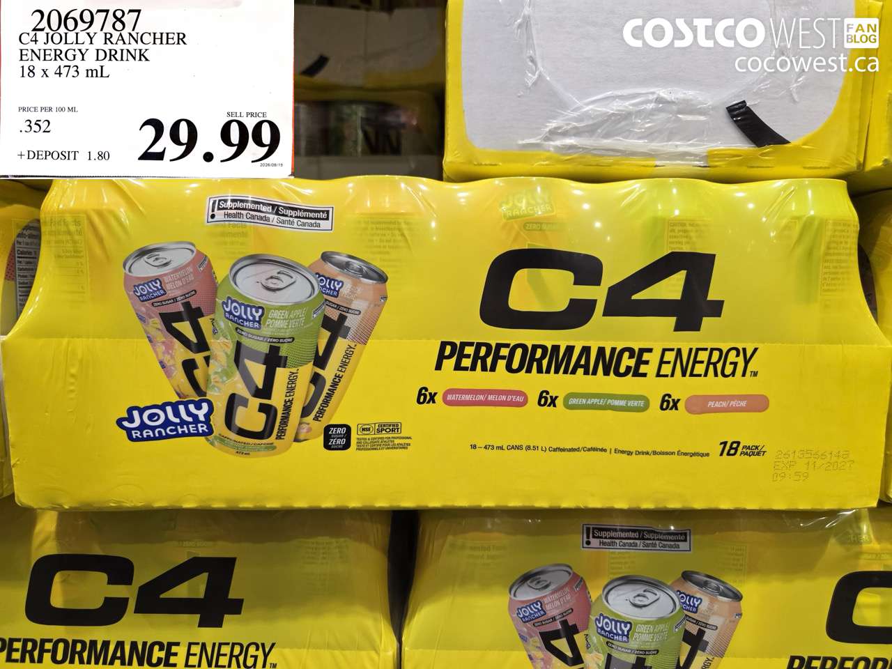 2069787 C4 JOLLY RANCHER ENERGY DRINK 18 X 473 ML $29.99