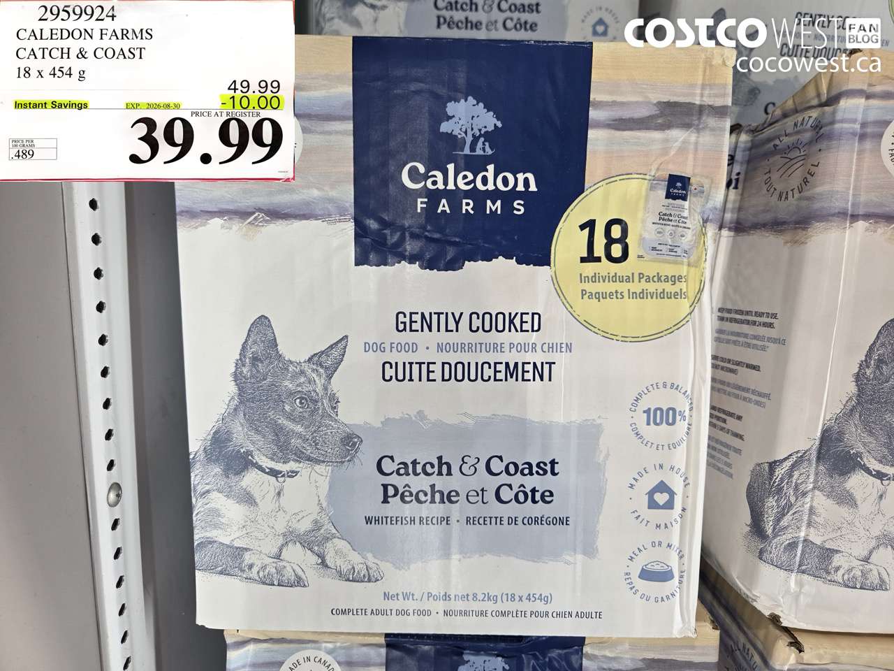 2959924 CALEDON FARMS CATCH & COAST 18 X 454 G ($10.00 INSTANT SAVINGS EXPIRES ON 2026-08-30) $39.99