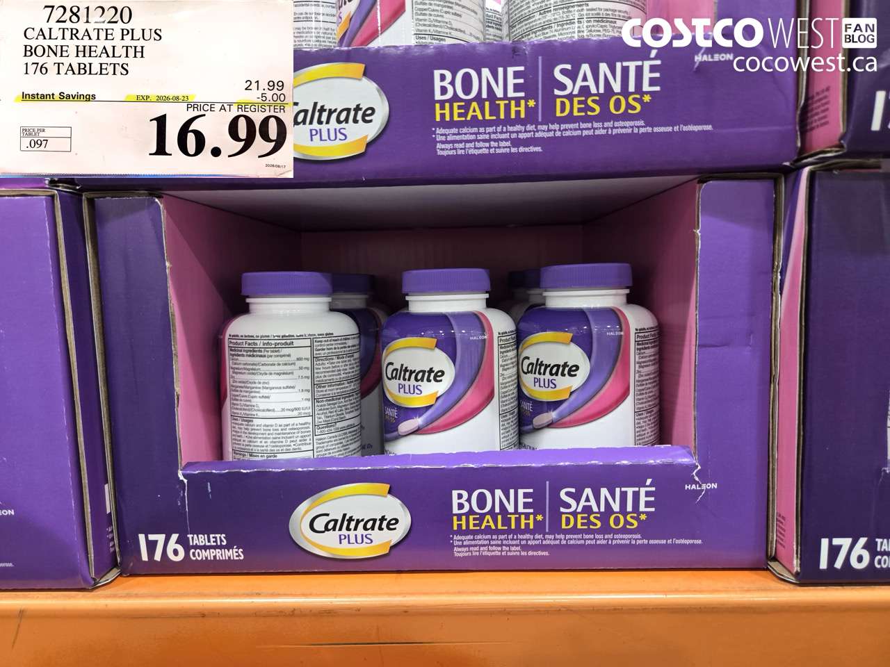 7281220 CALTRATE PLUS BONE HEALTH 176 TABLETS ($5.00 INSTANT SAVINGS EXPIRES ON 2026-08-23) $16.99