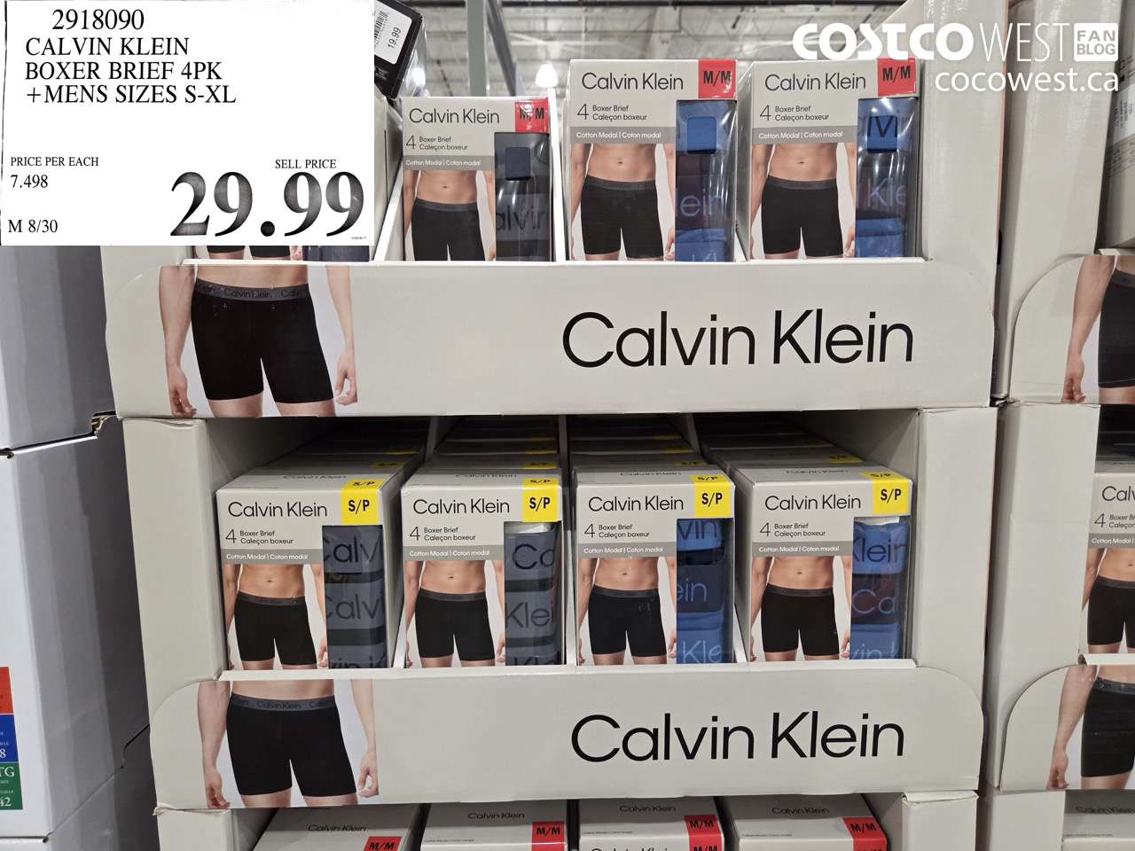 2918090 CALVIN KLEIN BOXER BRIEF 4PK MENS SIZES S-XL $29.99
