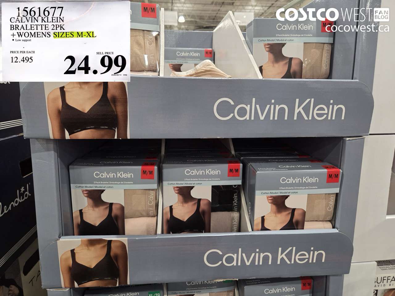 1561677 CALVIN KLEIN BRALETTE 2PK WOMENS SIZES M-XL $24.99