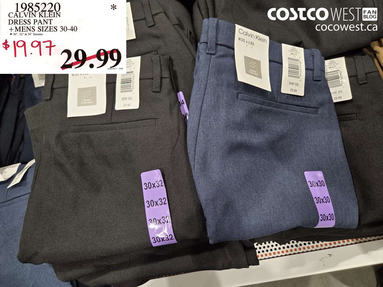 1985220 CALVIN KLEIN DRESS PANT MENS SIZES 30-40 $19.97