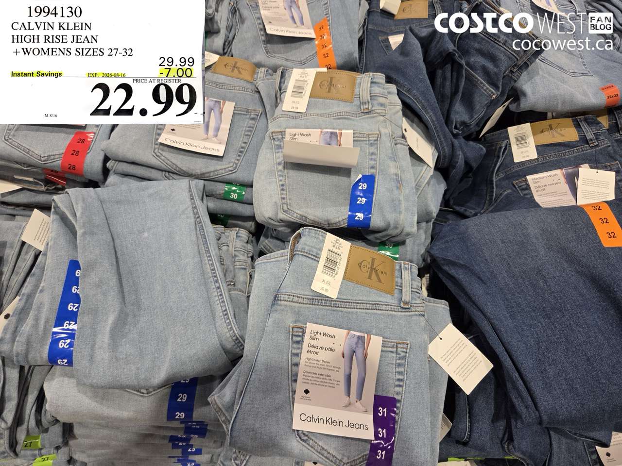 1994130 CALVIN KLEIN HIGH RISE JEAN WOMENS SIZES 27-32 ($7.00 INSTANT SAVINGS EXPIRES ON 2026-08-16) $22.99