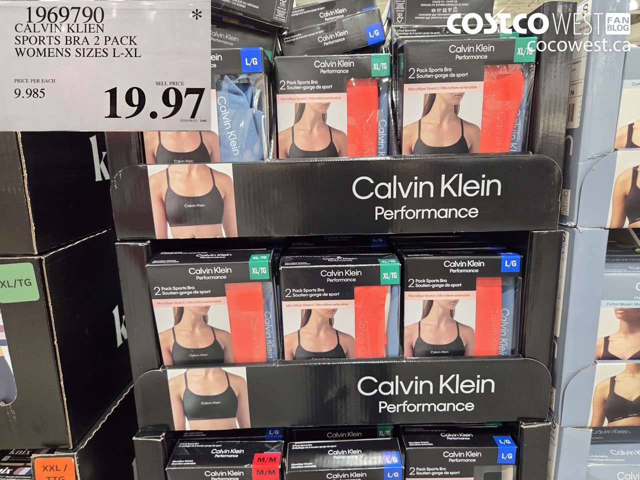 1969790 CALVIN KLIEN SPORTS BRA 2 PACK WOMENS SIZES L-XL $19.97
