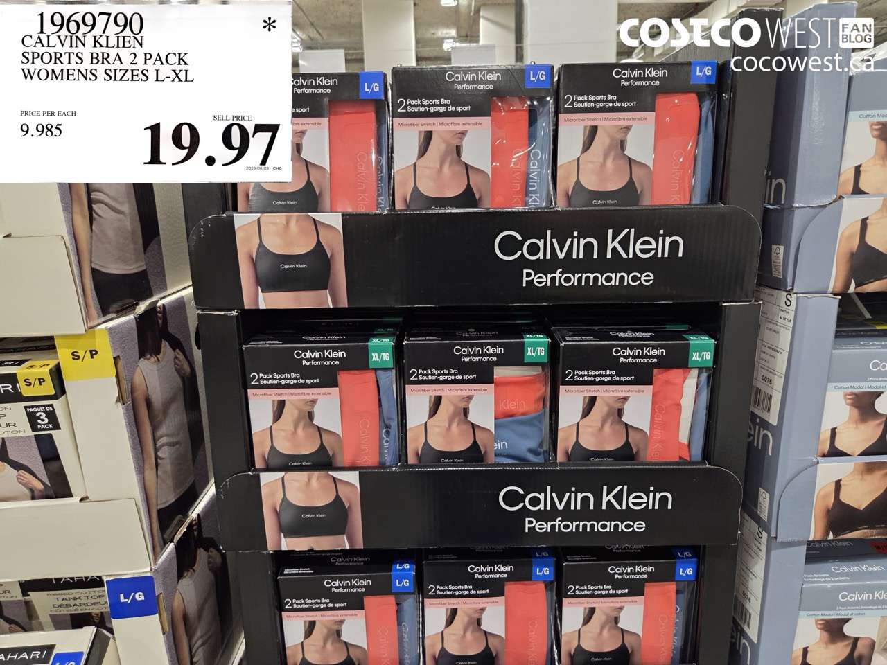 1969790 CALVIN KLIEN SPORTS BRA 2 PACK WOMENS SIZES L-XL $19.97